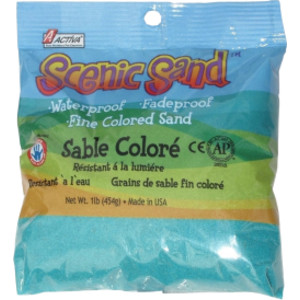 Scenic Sand&trade; Craft Colored Sand, Turquoise, 1 lb (454 g) Bag