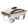 Full-size 9-quart Panacea™ rectangular chafer with gold trim