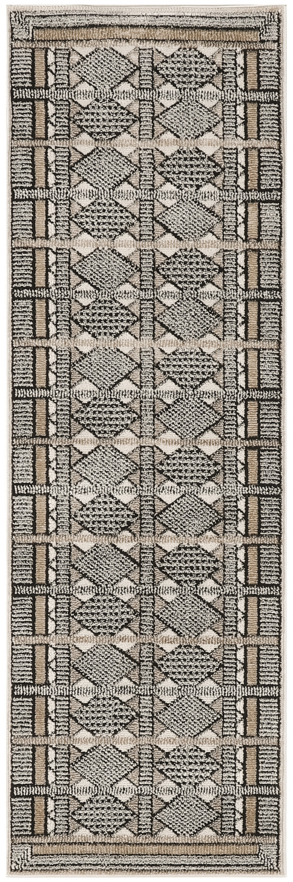 Nourison Nordic 2' x 6' Ivory Multicolor Modern Indoor Rug