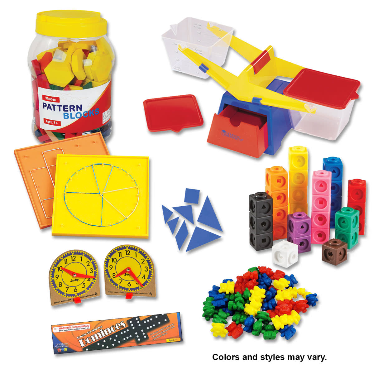 Saxon Math Manipulative Kit K (Wooden Pattern Block Upgrade, NO Optional Items)