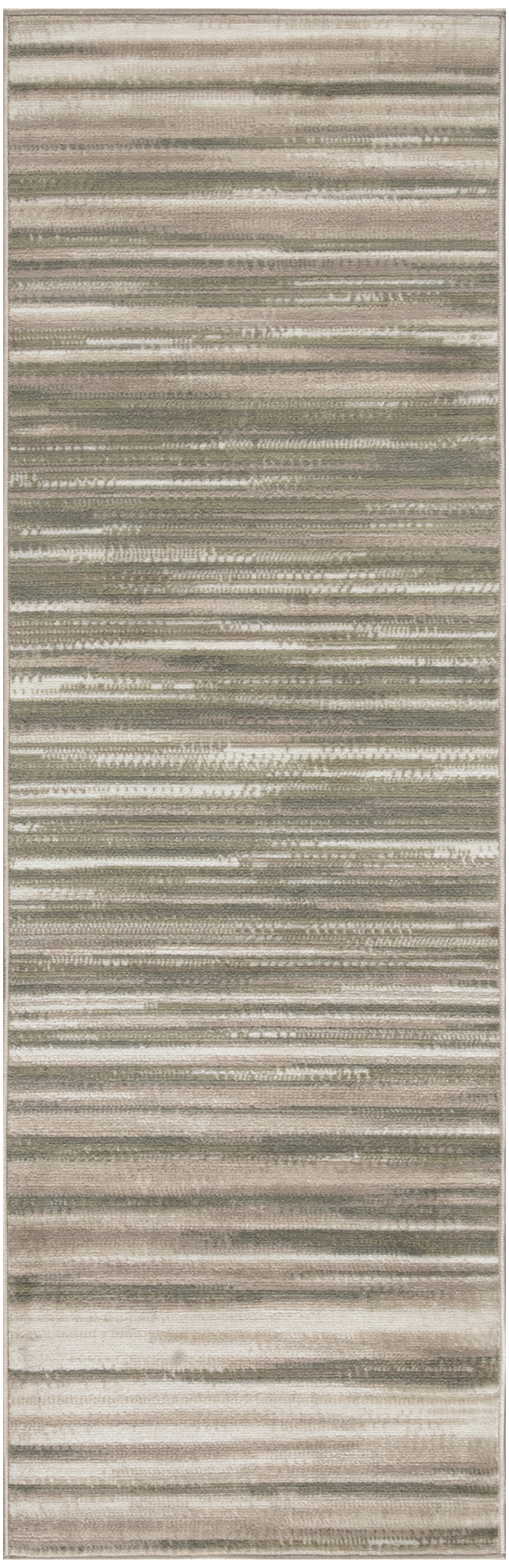 Nourison Jubilant 2'3" x 7'3" Green Ivory Modern Indoor Rug