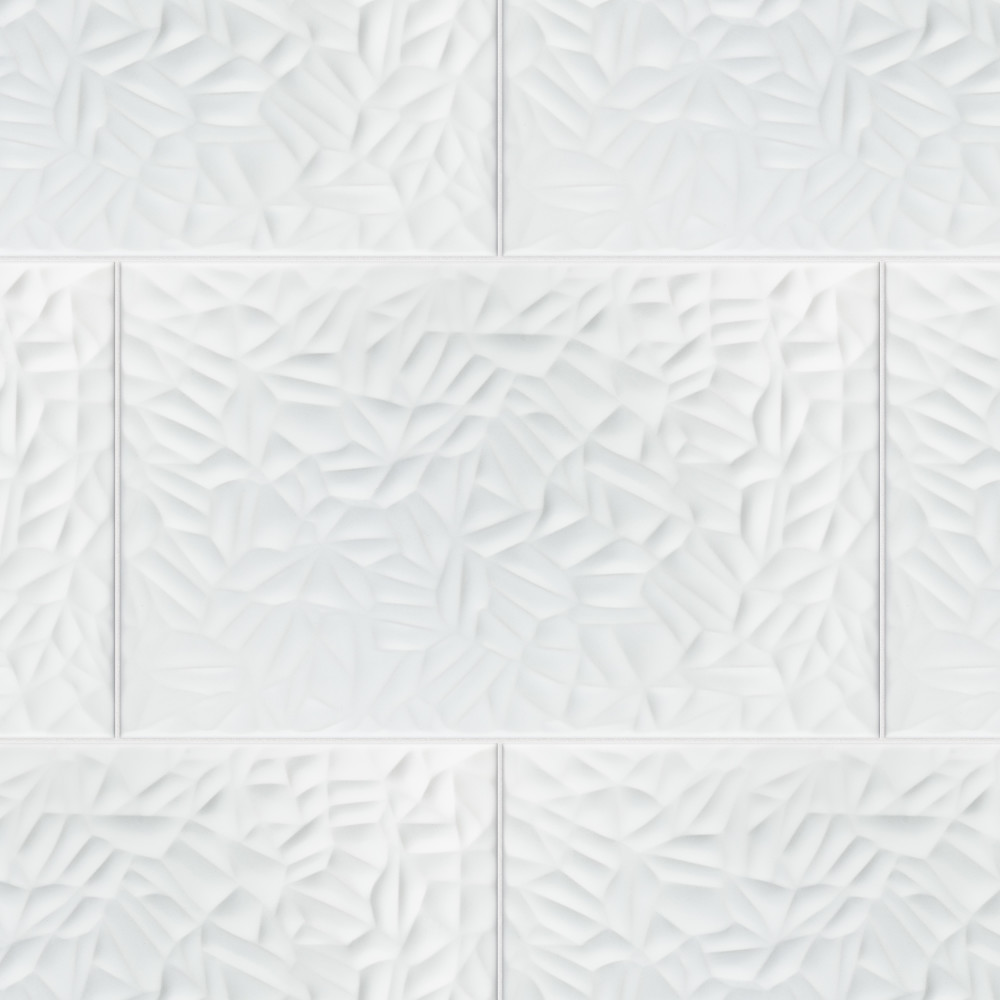 More Petal Matte White 9.88x15.75 Rectangle Ceramic Wall Only Digital Pattern