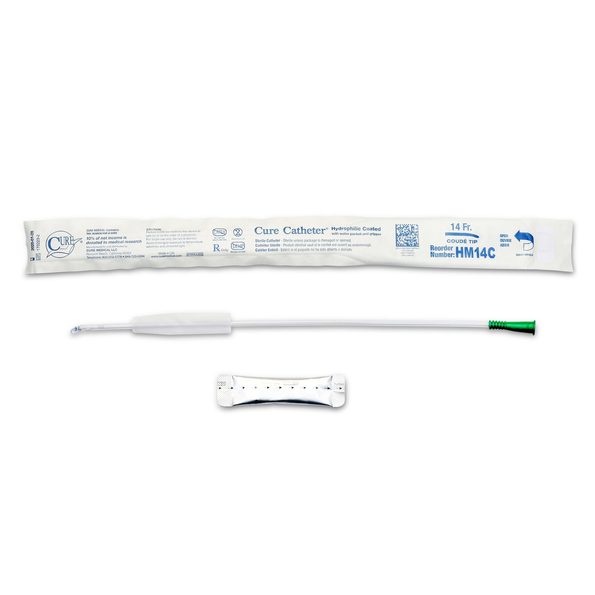 Cure Catheter™ Hydrophilic Intermittent Catheter, Coudé