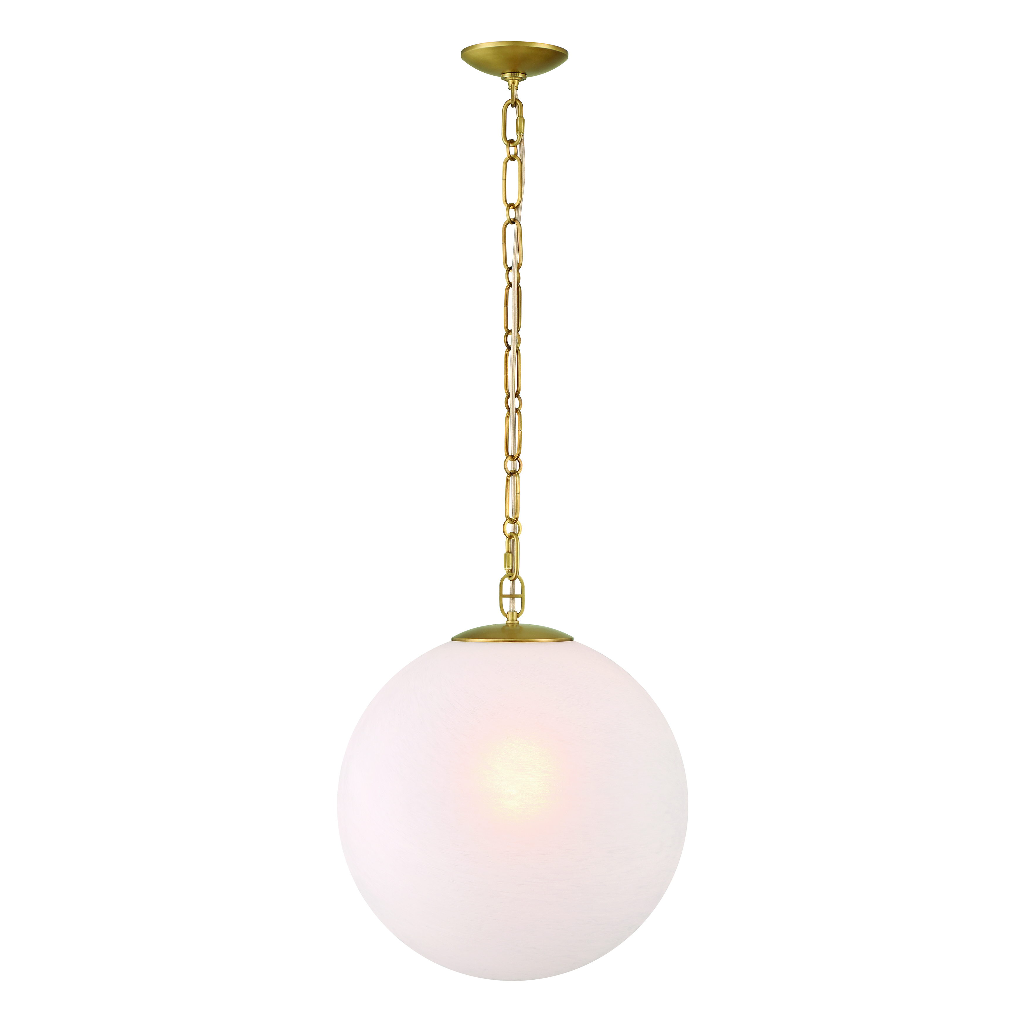 The Marbelle pendant combines timeless elegance with versatile styling. Its Legacy Brass finish and etched alabaster glass shade create warm, diffused lighting perfect for intimate dining spaces or kitchen islands. - alternate view