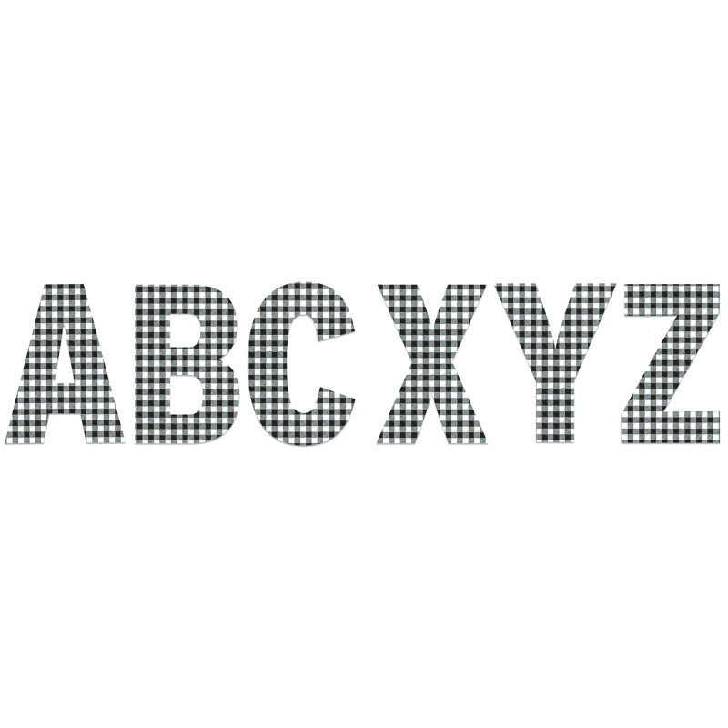 Gingham Jumbo 7" Deco Letters, Pack of 129