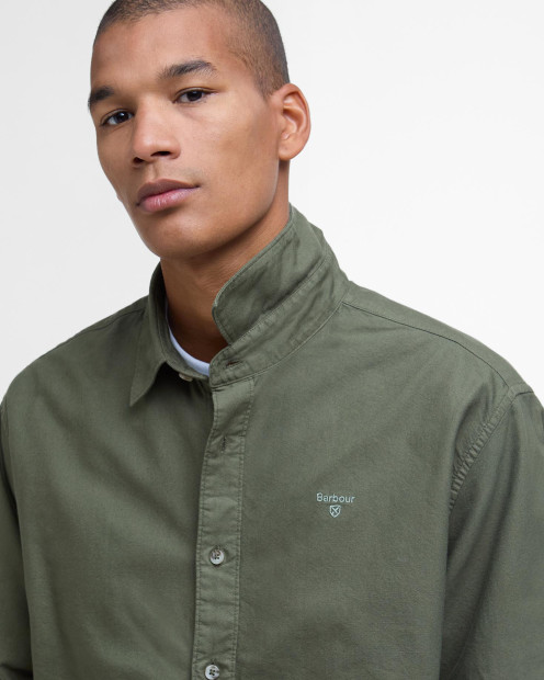 Garment Dyed Oxford Relaxed Long-Sleeved Shirt Light Sage