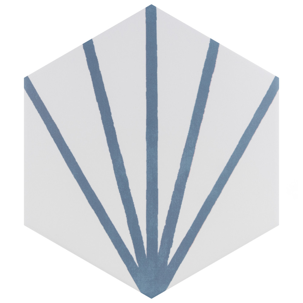 Horizon Dawn Hex Azul 7-3/4 in. x 9 in. Porcelain Floor and Wall Tile