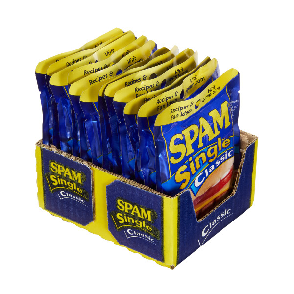 SPAM(r) Single Classic,12/2.5oz. . C1RM - Front Right Open Case (Hi Res)