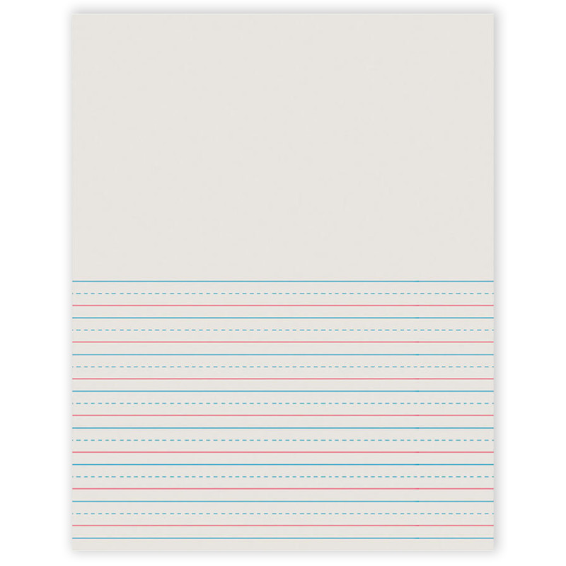 Newsprint Handwriting Paper, Picture Story, Grade 2, 1/2" x 1/4" x 1/4" Ruled Short, 8-1/2" x 11", 500 Sheets