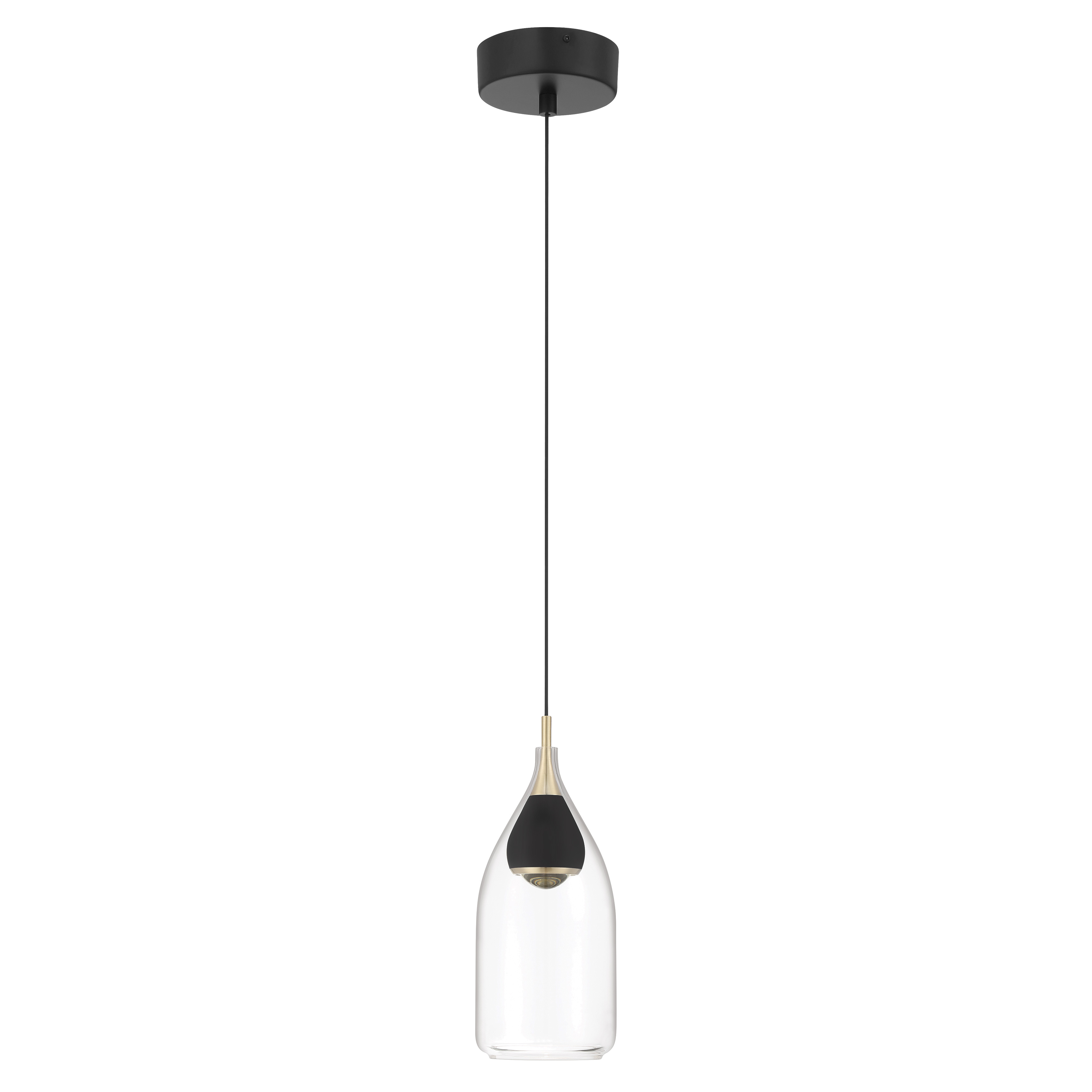 The Arabesque mini pendant combines sophisticated two-tone finishes with exceptional LED quality. Its compact 4.5" width makes it perfect for tight spaces while delivering 358 lumens of 98 CRI light for true color rendering. - alternate view