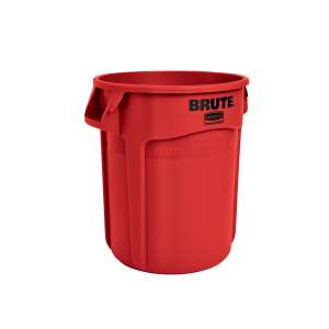 Rubbermaid Commercial, VENTED BRUTE®, 20gal, Resin, Red, Round, Receptacle