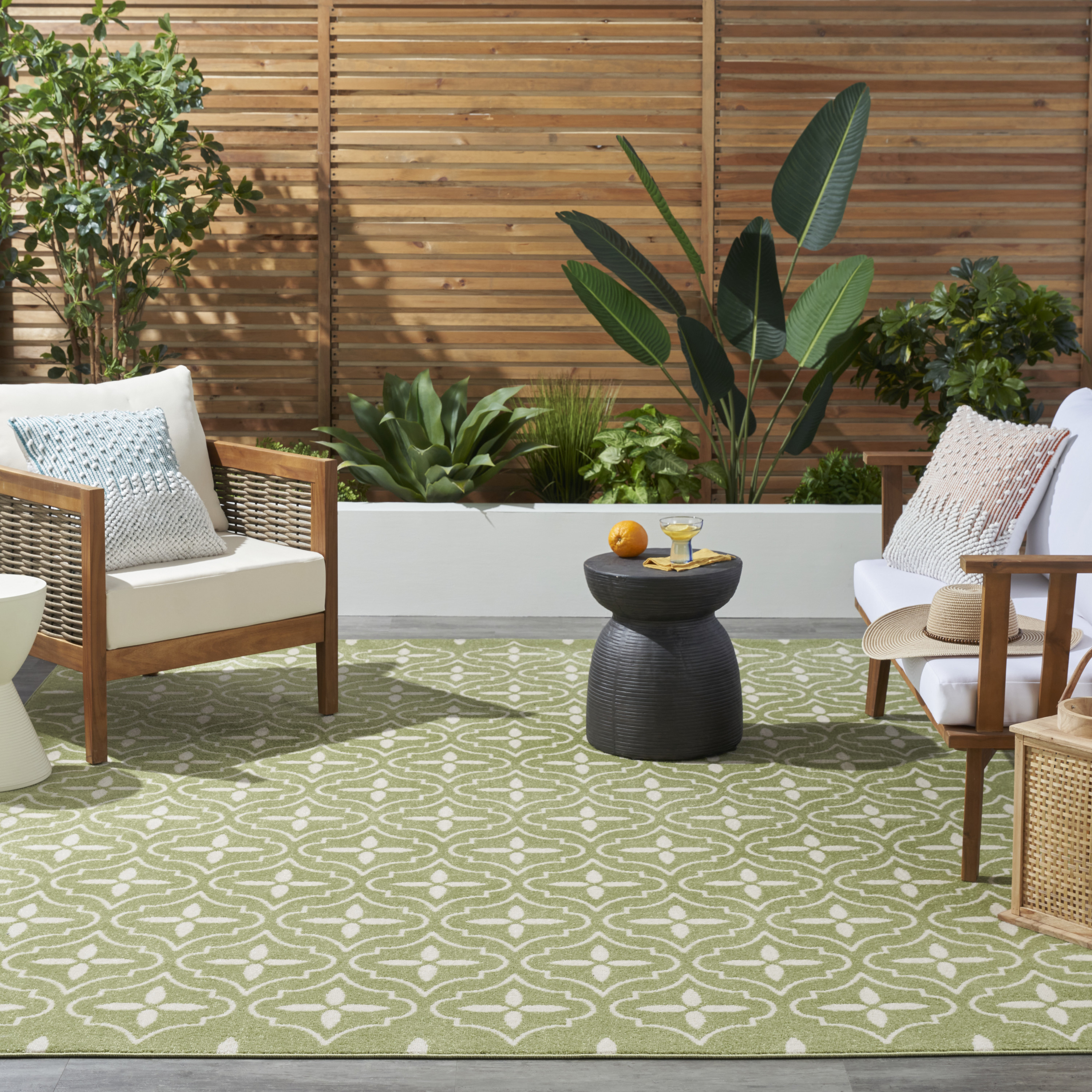 Nourison Nourison Essentials 8' x 10' Green Ivory Modern Rug