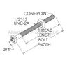 1/2 in. X 8 in. Square Head Machine Bolt With Nut