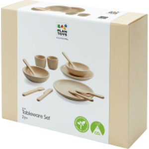 Wooden Tableware Pretend Play Set for Two