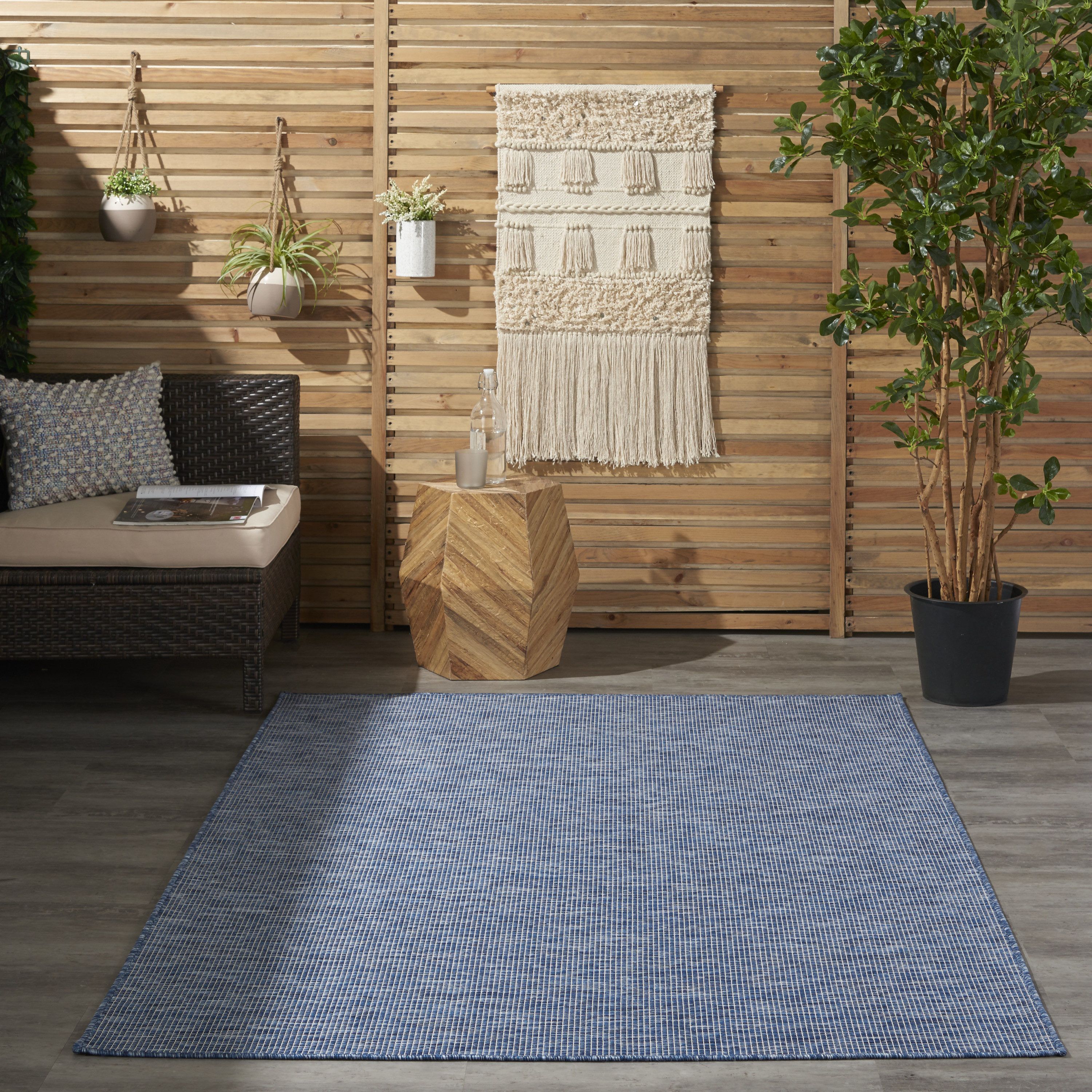 Nourison Positano 4' x 6' Navy Blue Modern Rug
