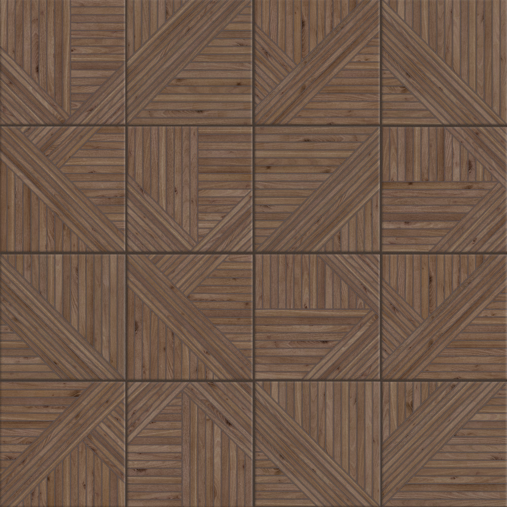 Sample – Tangram Wood Walnut Porcelain Floor and Wall Tile