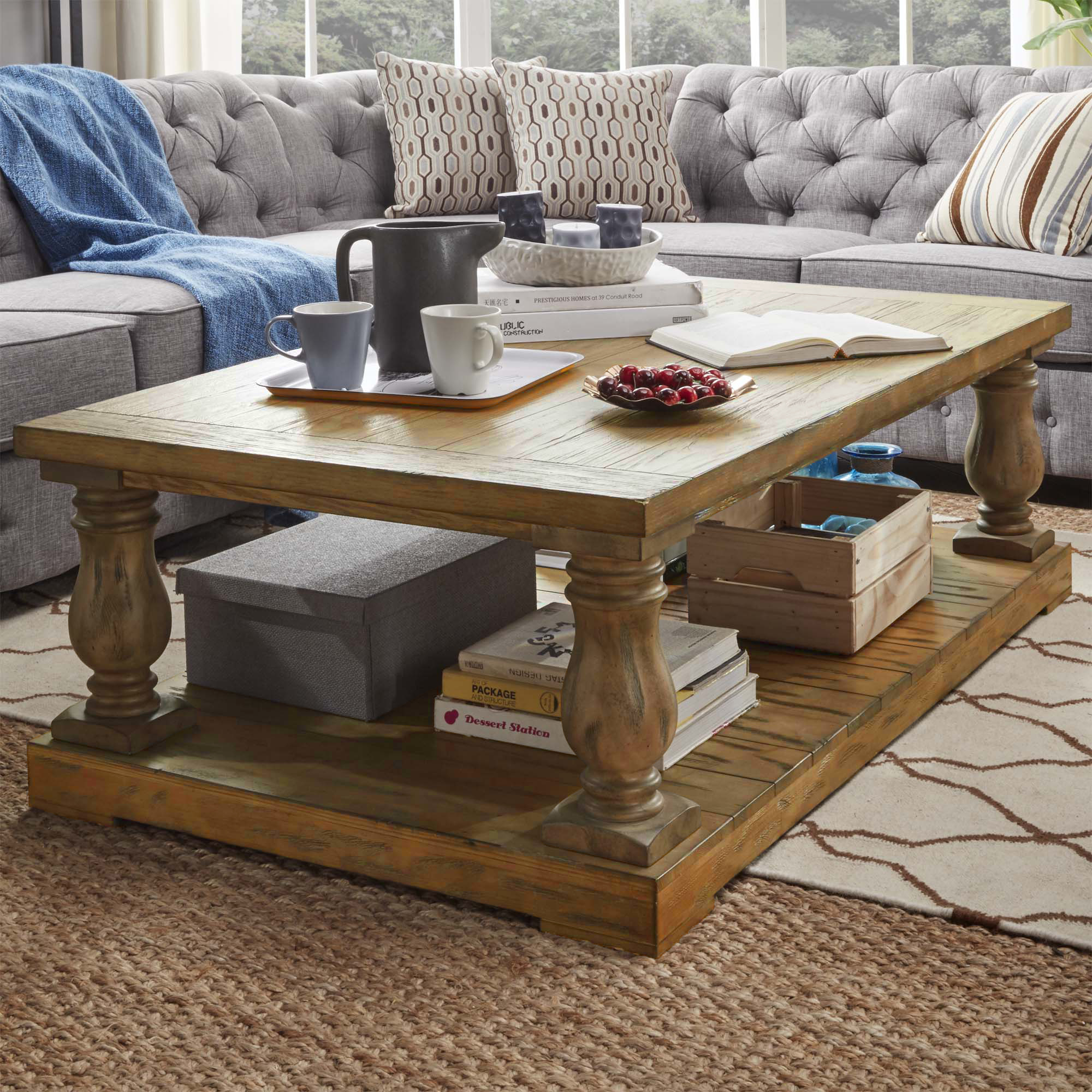Baluster 60-inch Reclaimed Wood Coffee Table