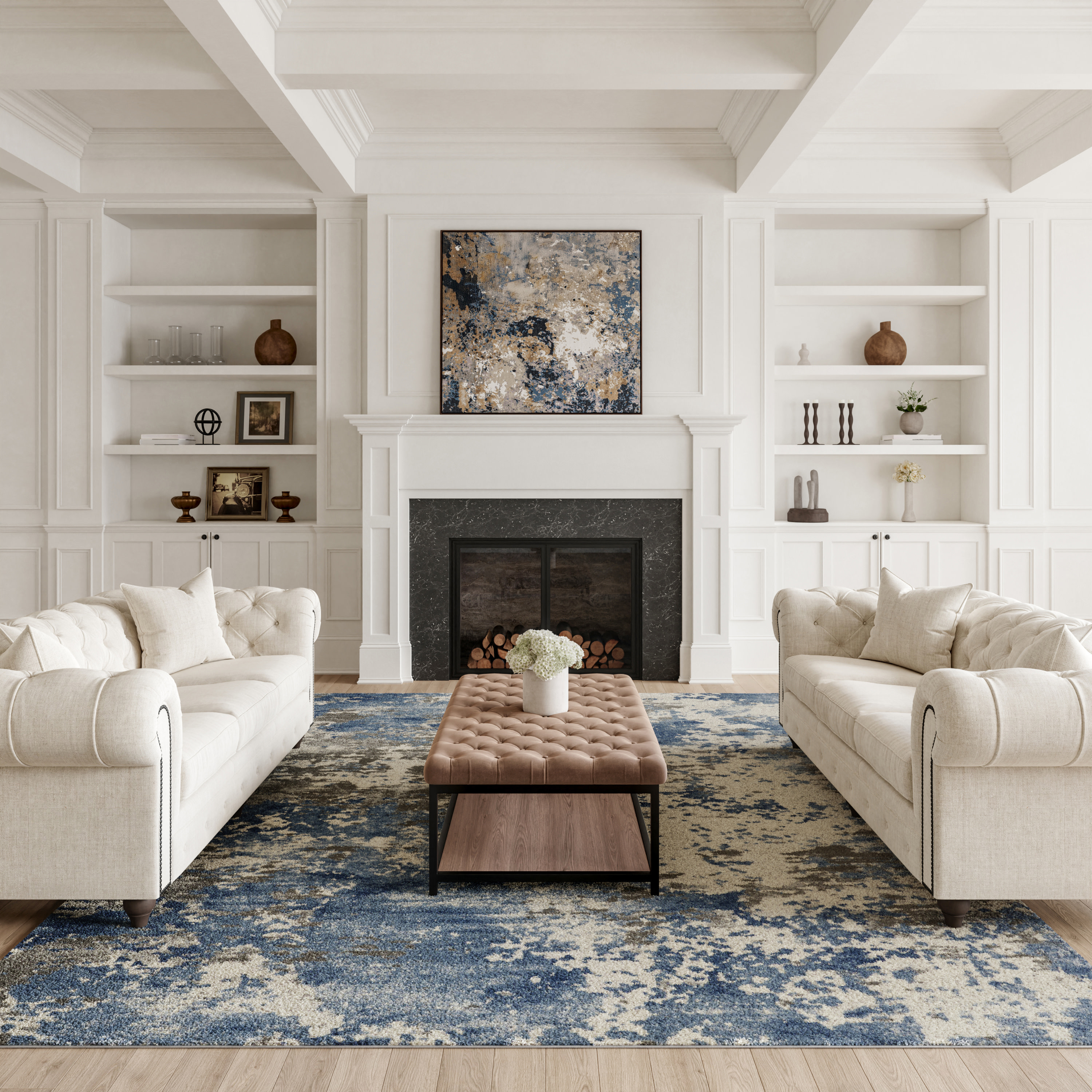 Nourison Rustic Textures 9'3" x 12'9" Grey Blue Modern Indoor Rug
