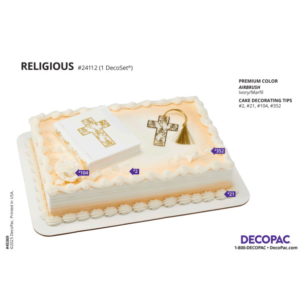 Religious Cake Decorating Instruction Card