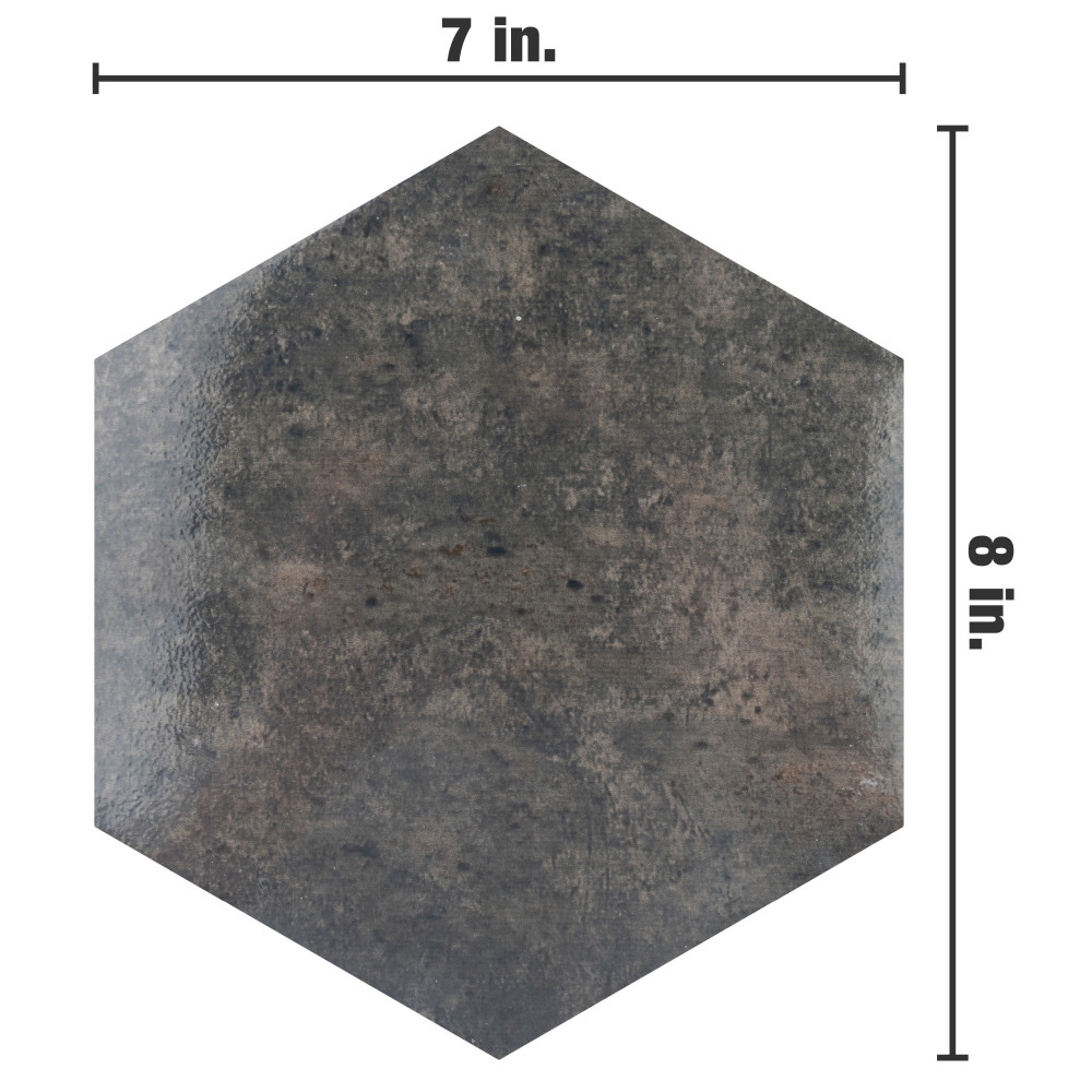 Sample – Capri Hex Nero Porcelain Floor and Wall Tile
