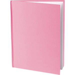 Pink Hardcover Blank Book, White Pages, 11"H x 8-1/2"W Portrait, 14 Sheets/28 Pages