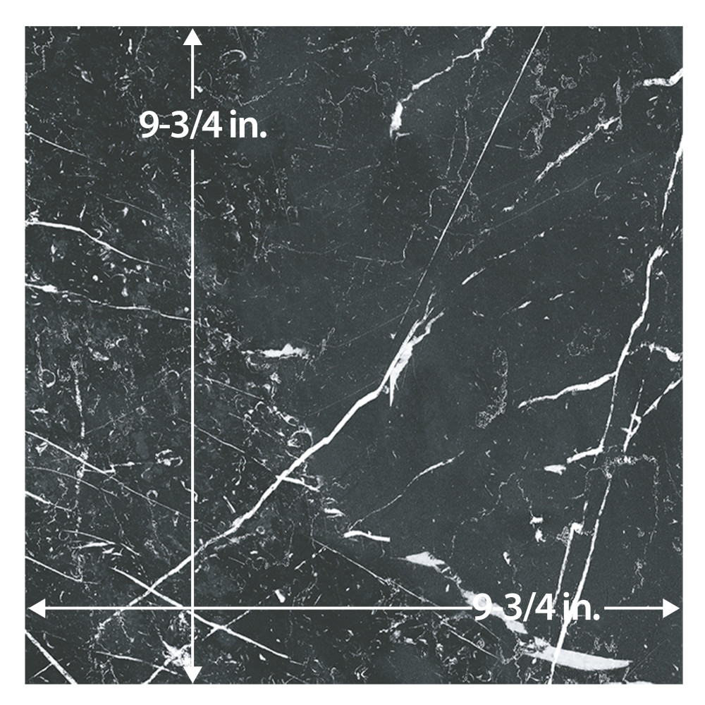 Timeless Marquina 9-3/4 in. x 9-3/4 in. Porcelain Floor and Wall Tile