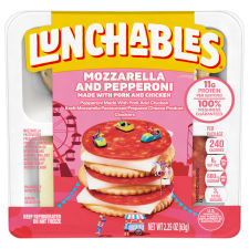 Lunchables Pepperoni & Mozzarella Cheese with Crackers, 2.25 oz Tray