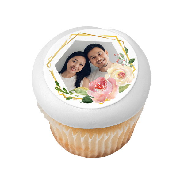 Floral Geometric PhotoCake® Edible Image® Frame