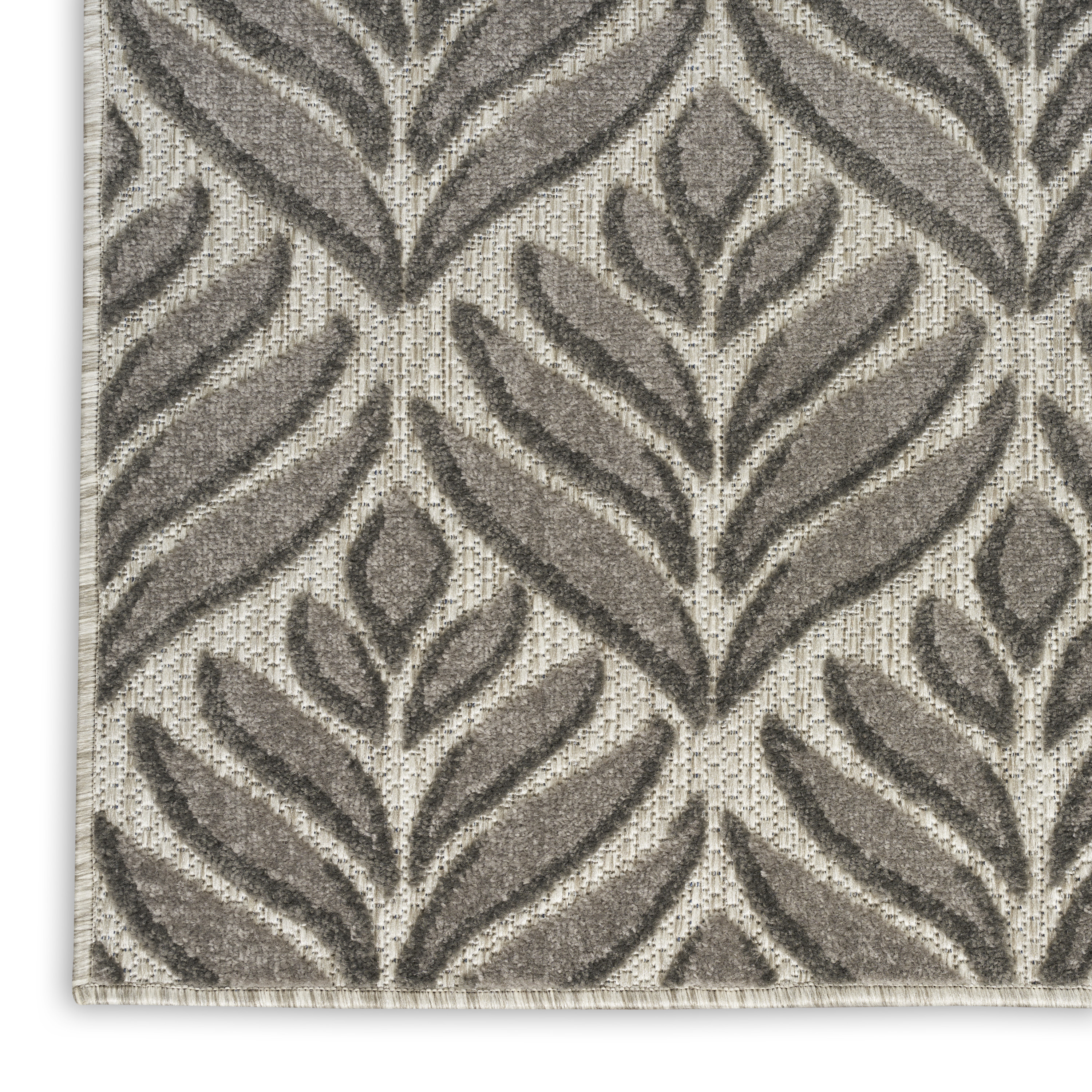 Nourison Aloha 6' x 9' Charcoal Tropical Rug