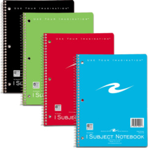 Spiral Notebook, 1-Subject, 70 Pages