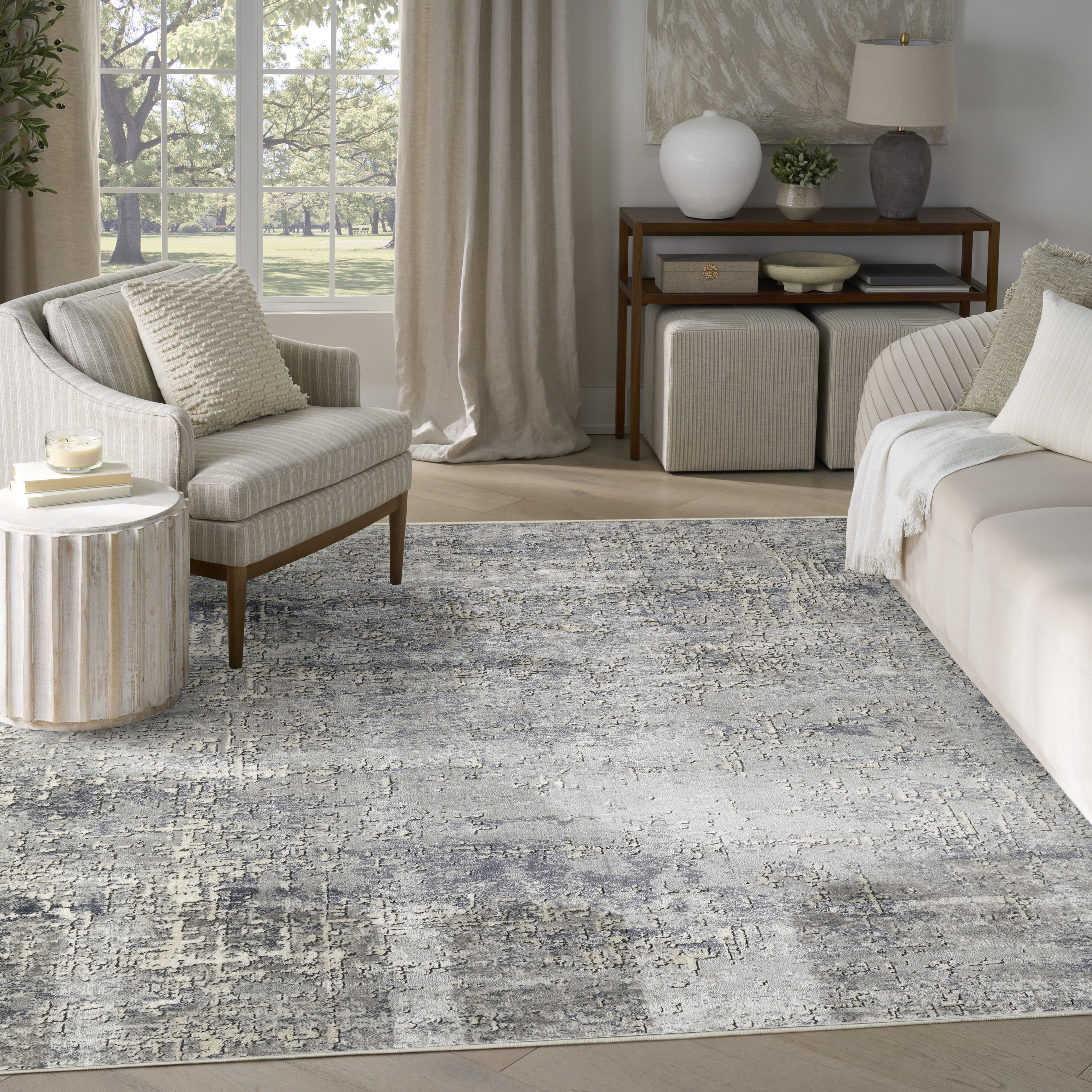 Nourison Quarry 7'10" x 9'10" Dark Grey Modern Indoor Rug