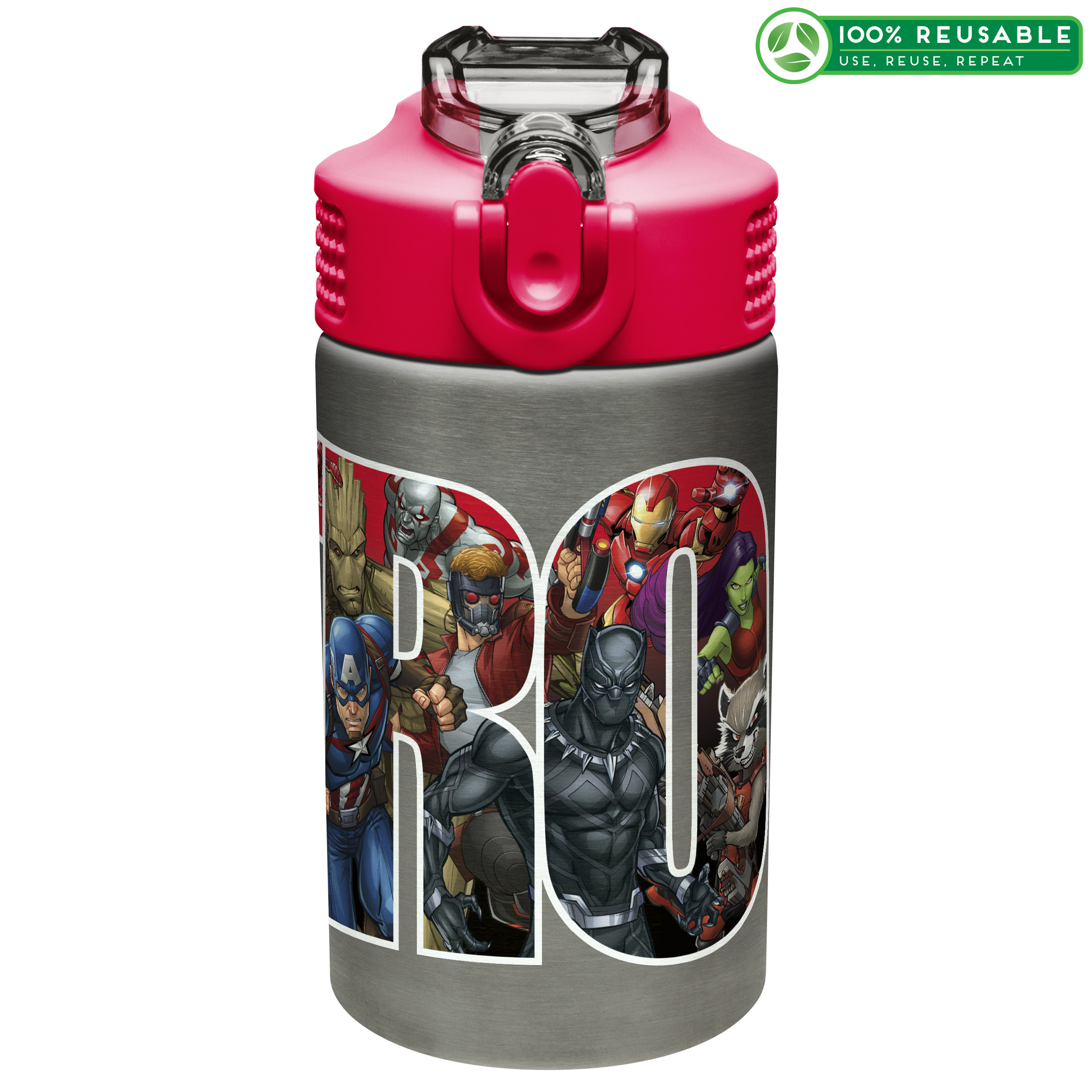 Marvel Comics 15.5 ounce Water Bottle, Black Panther, Captain America, Spider-Man & The Hulk slideshow image 1 Marvel Comics 15.5 ounce Water Bottle, Black Panther, Captain America, Spider-Man & The Hulk slideshow image 1