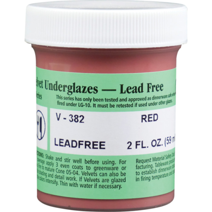 Velvet Underglaze, 2 oz, Red V-382
