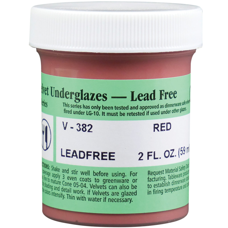 Velvet Underglaze, 2 oz, Red V-382
