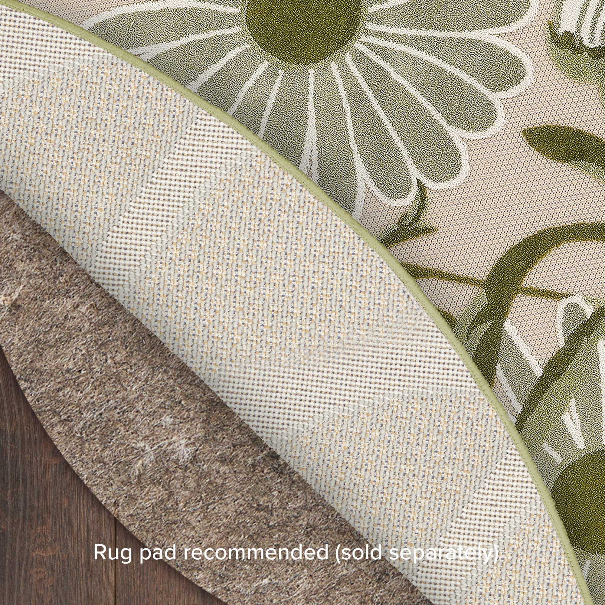 Nourison Aloha 7'10" x Round Ivory Green Outdoor Rug