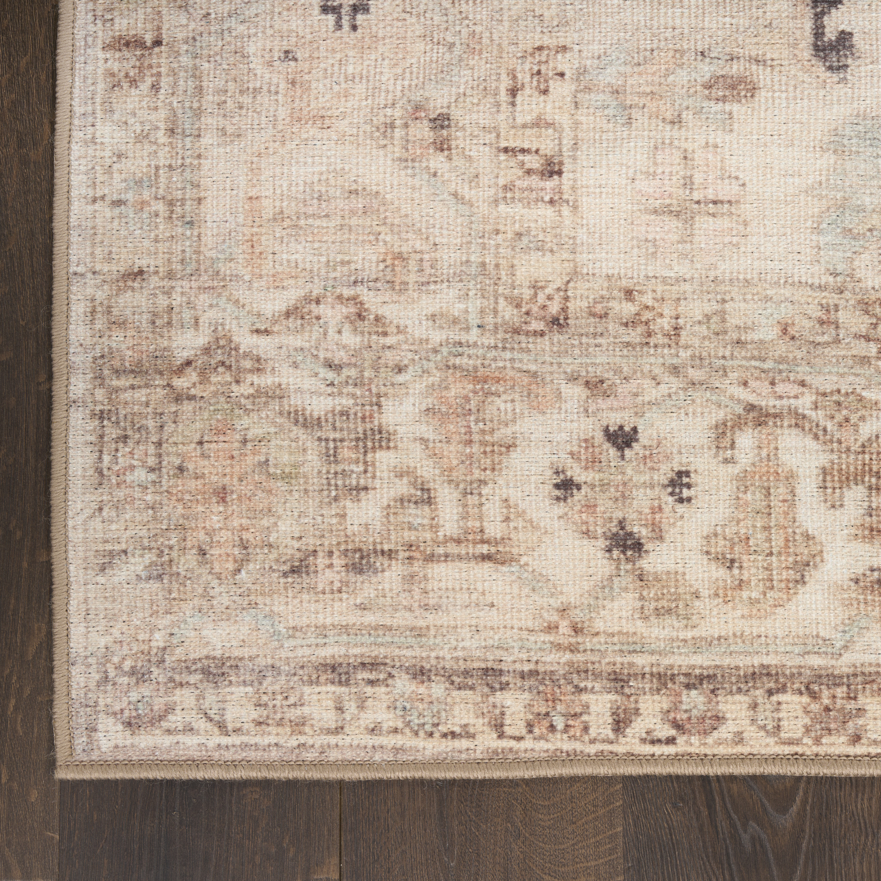 Nourison Vintage Washables 7'10" x 9'10" Beige Vintage Indoor Rug