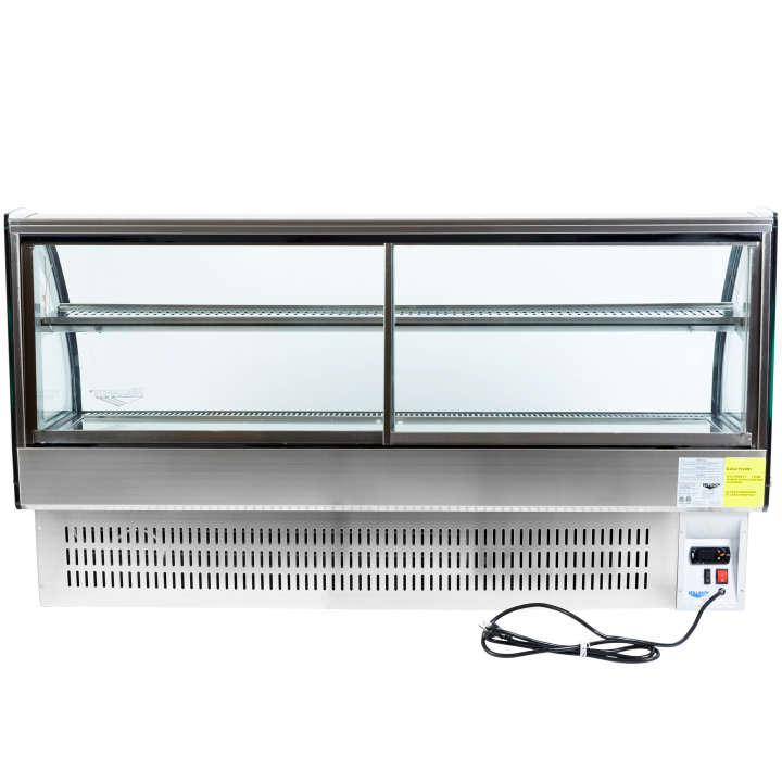 60-inch-wide 120-volt curved-front Cayenne® refrigerated drop-in display case with rear access