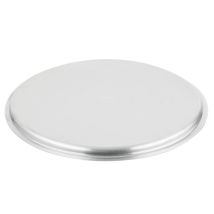 13 9/16-inch Wear-Ever® domed aluminum cover with satin finish and dipped handle