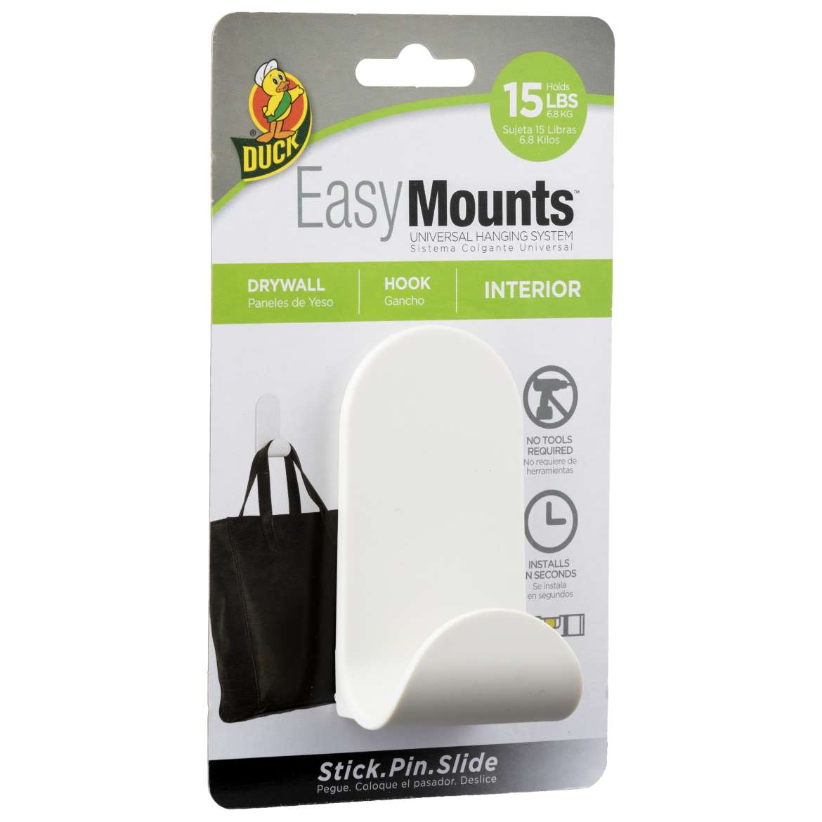 Duck® Brand EasyMounts™ Interior Drywall J-Hook – White