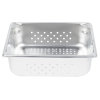 Half-size 4-inch-deep Super Pan V® perforated stainless steel steam table pan