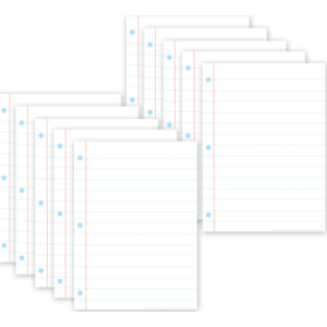 Smart Poly&reg; PosterMat Pals&trade; Space Savers, 13" x 9-1/2", White Notebook Paper, Pack of 10