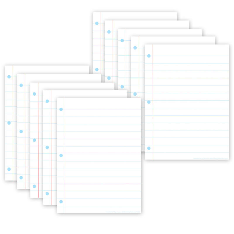 Smart Poly® PosterMat Pals™ Space Savers, 13" x 9-1/2", White Notebook Paper, Pack of 10