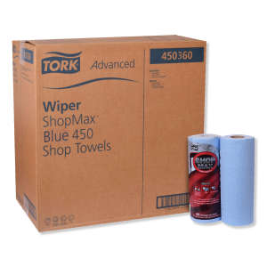 Tork, ShopMax High Absorbency, Heavy Duty, 1 ply, 9.40"x11.00", Paper, Industrial Wipers, Blue