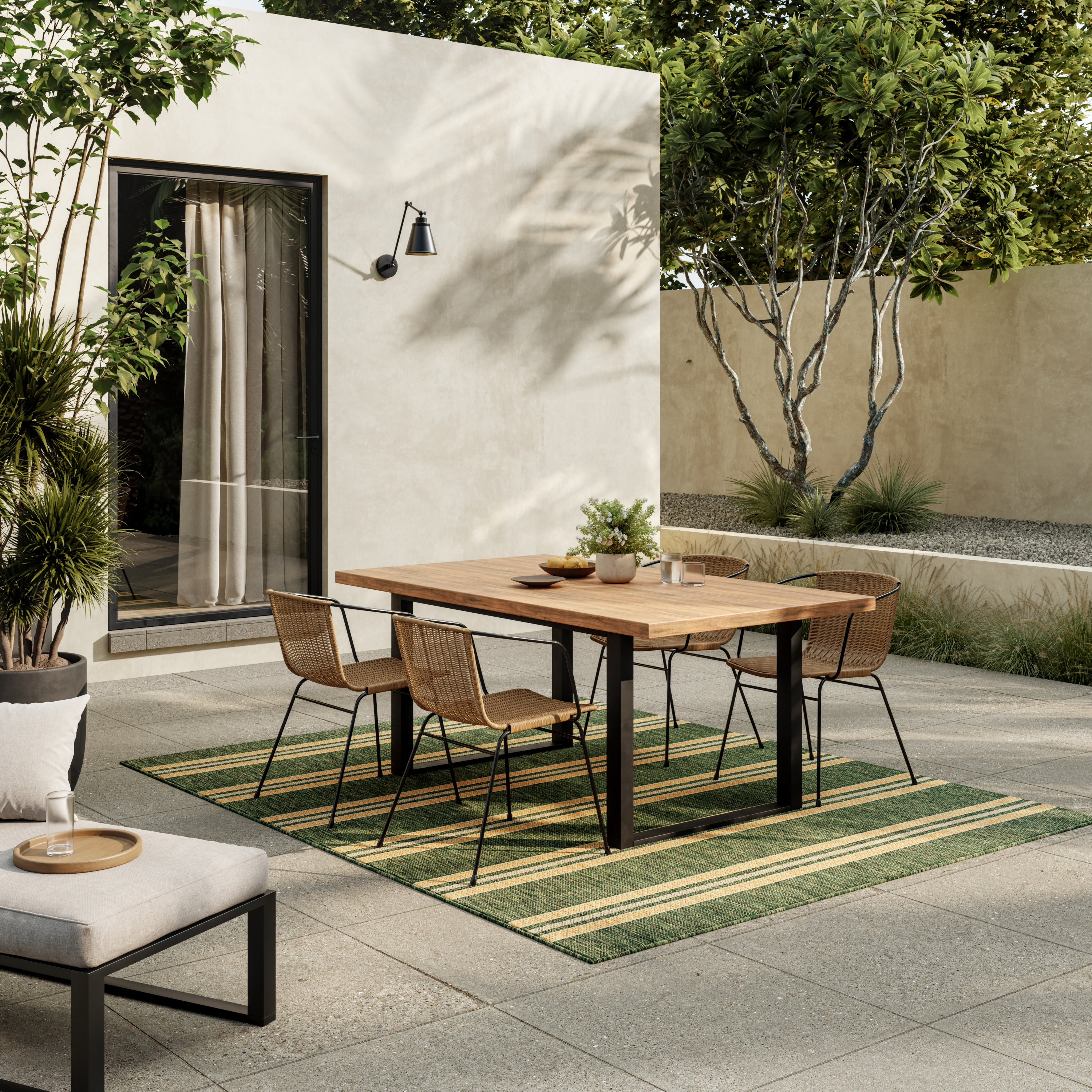 Nourison Horizon Indoor/Outdoor 5' x 7' Green Modern Rug