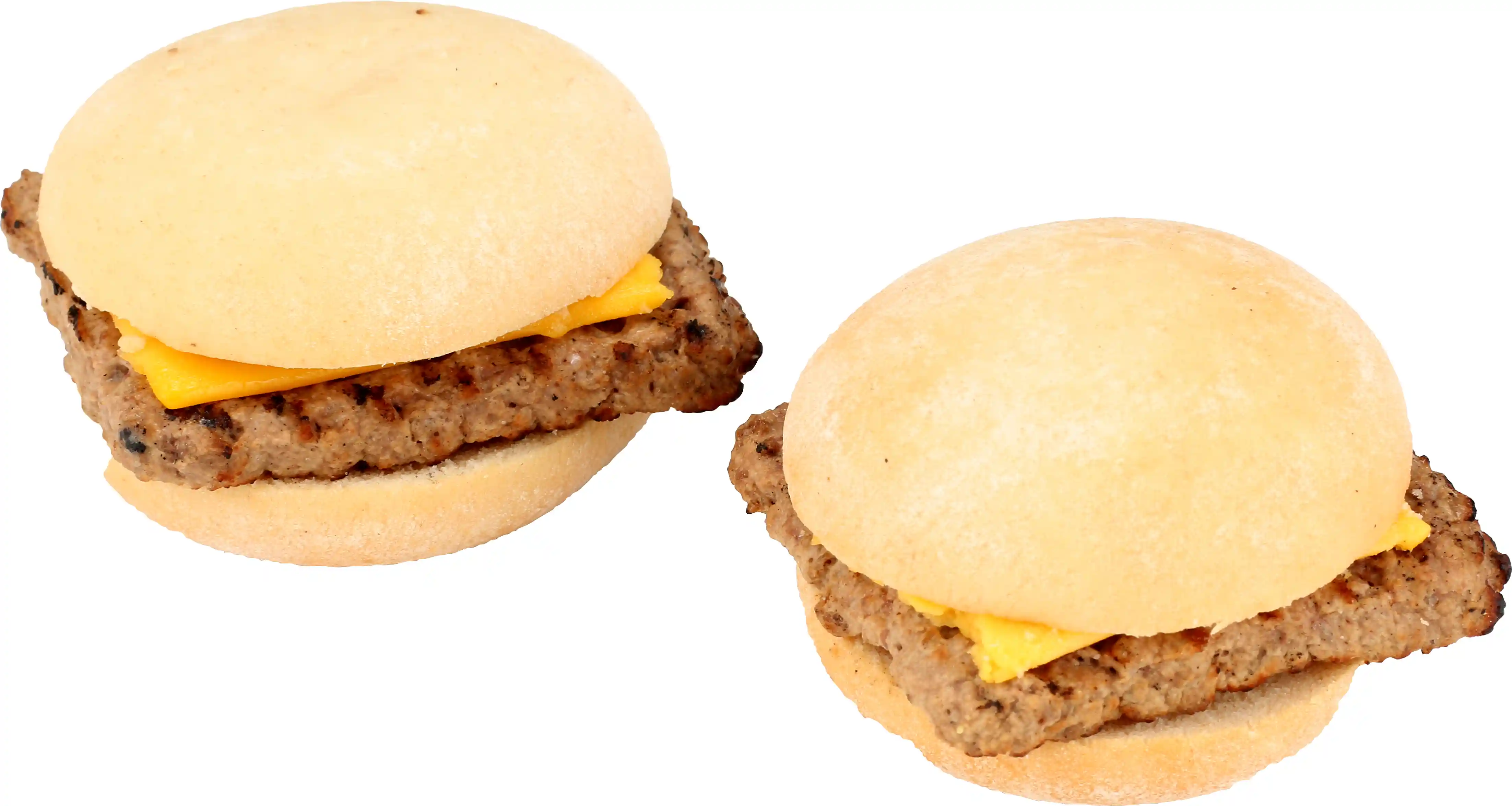 AdvancePierre™ Fully Cooked Mini Twin Flamebroiled Beef Pattie with Onion & American Cheese on a Whole Grain Bun, 4.71oz_image_01