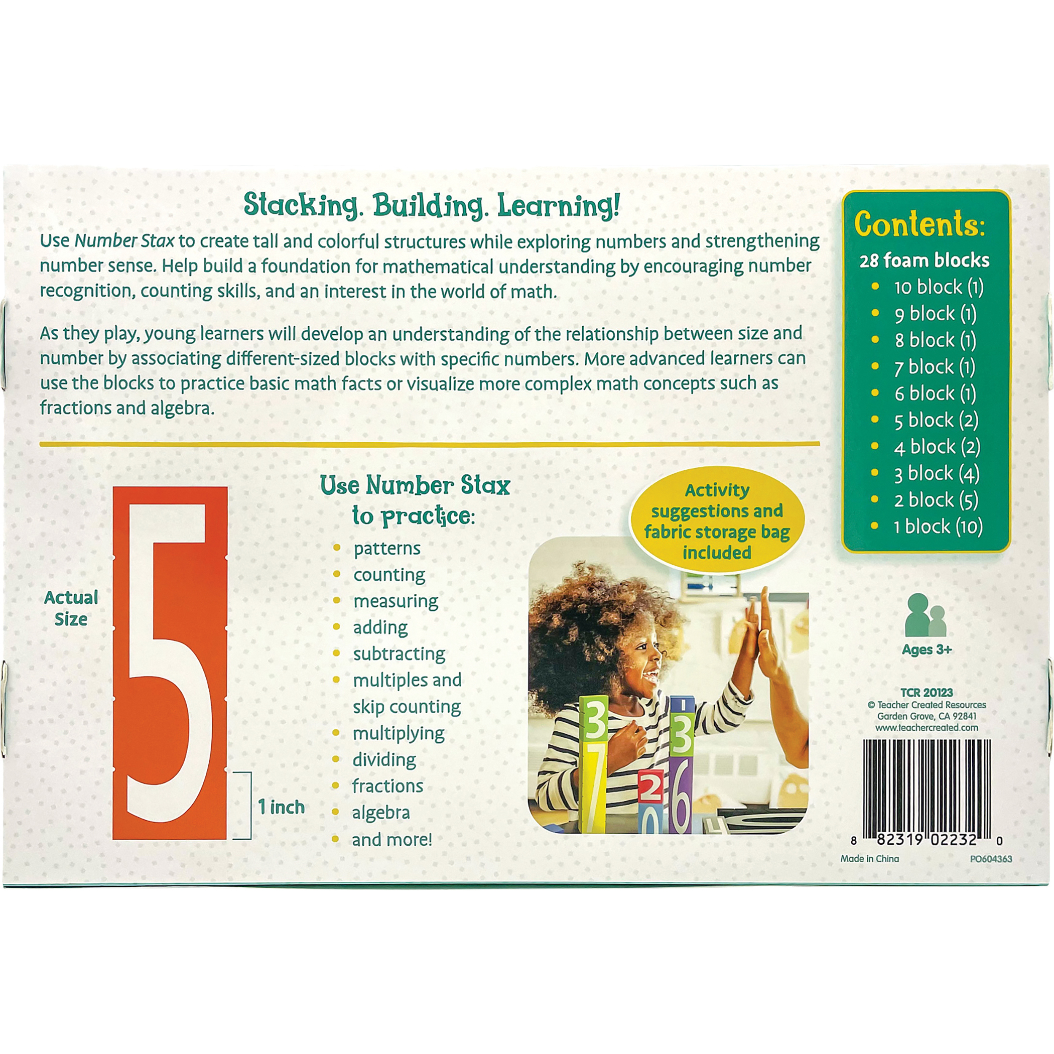 Teacher Created Resources Number Stax - Stacking Foam Number Blocks image number null
