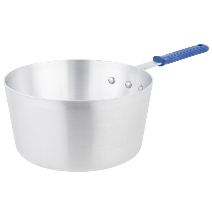 8 ½-quart Wear-Ever® tapered saucepan with natural finish and Cool Handle® rubber grip sleeve