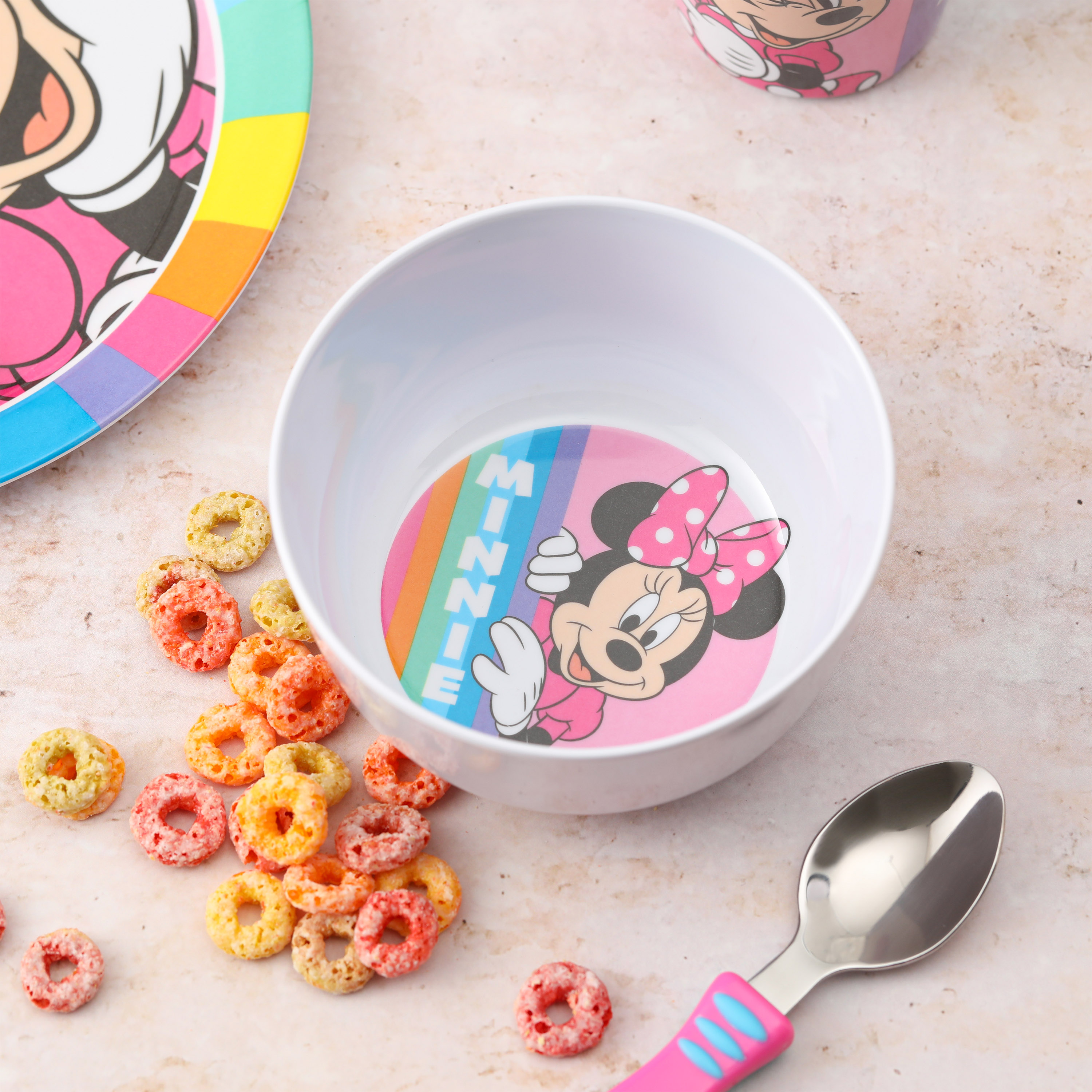 Disney Plate, Bowl, Tumbler, Water Bottle and Flatware Set for Kids, Minnie Mouse, 5-piece set slideshow image 4 Disney Plate, Bowl, Tumbler, Water Bottle and Flatware Set for Kids, Minnie Mouse, 5-piece set slideshow image 4