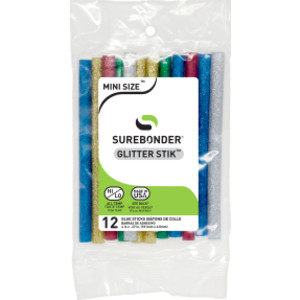 Glitter Mini Glue Sticks, 4", 12-Count
