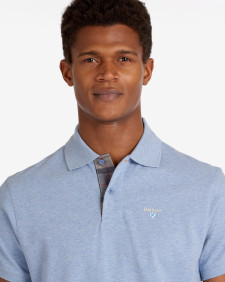 Tartan Pique Polo Shirt Sky Marl-Dress